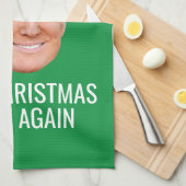 Trump mit Weihnachtsmannmütze - Weihnachten wieder Geschirrtuch (Viertel Falte)