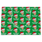 Trump mit Weihnachtsmannmütze - Weihnachten wieder Große Geschenktüte (Vorderseite)