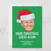 Trump mit Weihnachtsmannmütze - Weihnachten wieder Karte (Vorderseite)