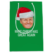 Trump mit Weihnachtsmannmütze - Weihnachten wieder Mittlere Geschenktüte (Vorderseite)