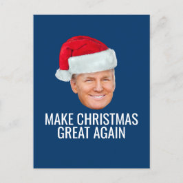 Trump mit Weihnachtsmannmütze - Weihnachten wieder Postkarte