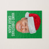 Trump mit Weihnachtsmannmütze - Weihnachten wieder Puzzle (Horizontal)
