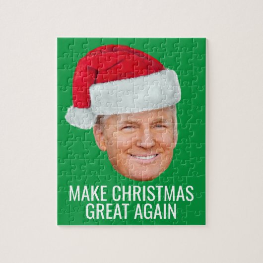 Trump mit Weihnachtsmannmütze - Weihnachten wieder Puzzle (Vertikal)