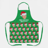 Trump mit Weihnachtsmannmütze - Weihnachten wieder Schürze (Vorderseite)