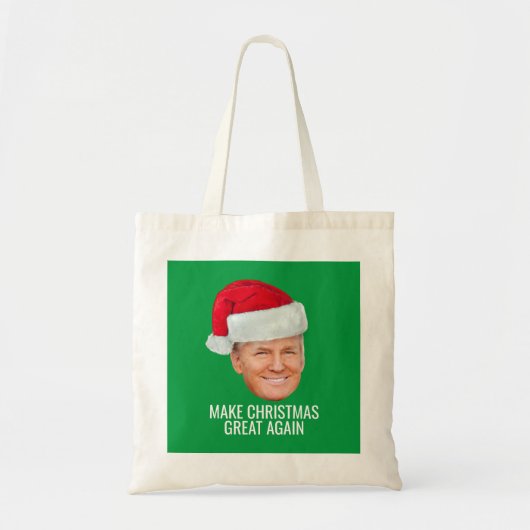 Trump mit Weihnachtsmannmütze - Weihnachten wieder Tragetasche (Vorne)