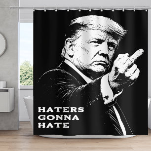 Trump Mittelfinger 2026 Meme Lustig Duschvorhang