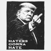 Trump Mittelfinger 2026 Meme Lustig Fleecedecke (Vorderseite)