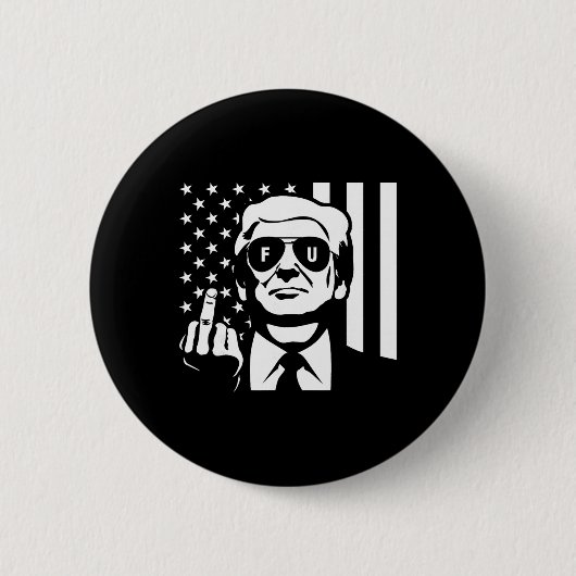 Trump Mittelfinger Poster Button (Vorderseite)