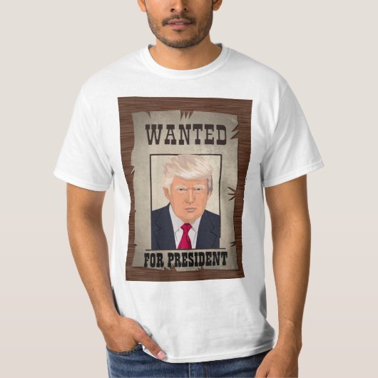 TRUMP MUGSHOT GEWOLLT FÜR PRÄSIDENT 2024 T-Shirt (Vorderseite)