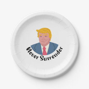Trump Mugshot nie übergeben Pappteller