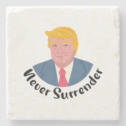 Trump Mugshot nie übergeben Steinuntersetzer (Vorderseite)