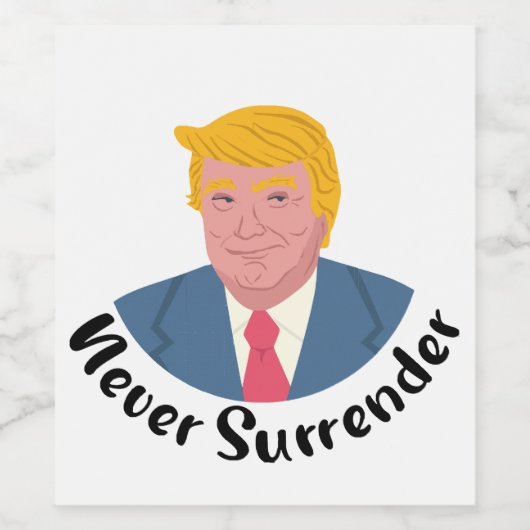 Trump Mugshot nie übergeben Weinetikett (Einzelnes Label)