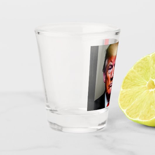 Trump Mugshot Shot Glas (Links)