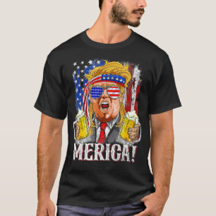 Trump Mullet 4. Juli USA Flag Merica  T-Shirt