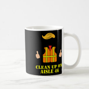 Trump Müllmann Sicherheitsweste Aufräumen auf Gang Kaffeetasse
