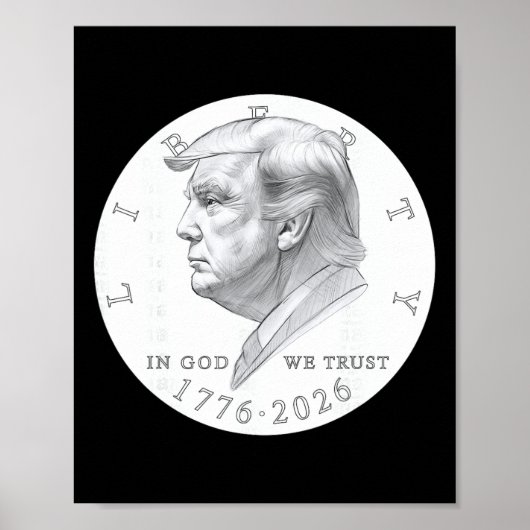 Trump-Münze Ein Dollar Poster (Vorne)