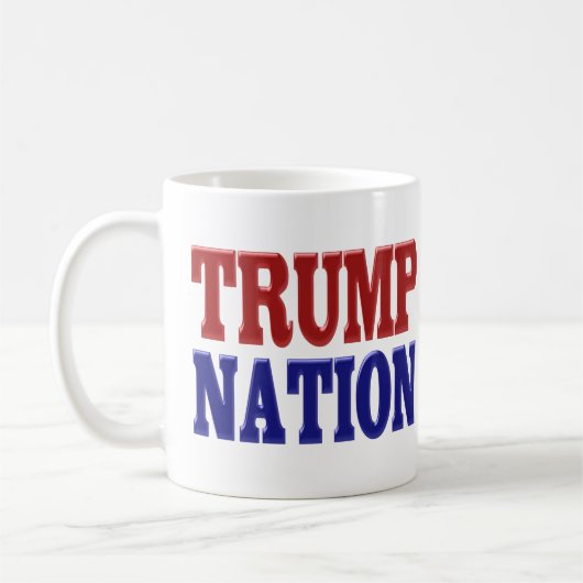 Trump Nation roter blauer Halbtext Kaffeetasse (Links)