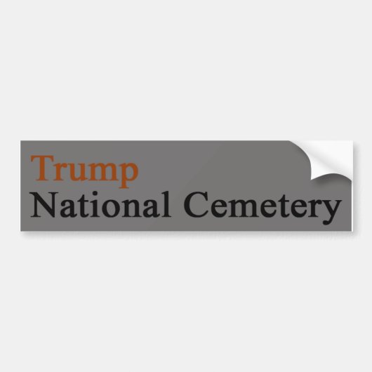 Trump National Friedhof — Dunkelgrau-Orange Autoaufkleber (Vorne)