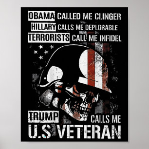 Trump nennt mir U.S. Veteran Skull American Flag ( Poster