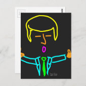 Trump Neon Postkarte (Vorne/Hinten)