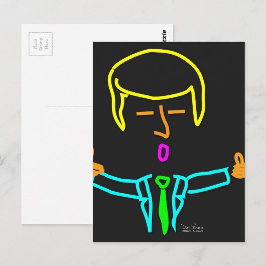 Trump Neon Postkarte (Vorne/Hinten)