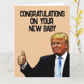 TRUMP NEUE BABY-GRATULATIONEN GREETING CARD KARTE (Gelbe Blume)