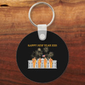 Trump Neues Jahr 2025 Feuerwerk im Weißen Haus Cel Schlüsselanhänger (Vorderseite)