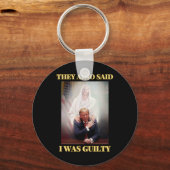 Trump nicht schuldig Jesus Christus Patriot beten  Schlüsselanhänger (Vorderseite)