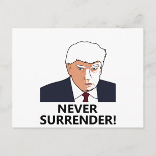 Trump Niemals Aufgeben Mug Shot Postkarte