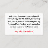 Trump nimmt Amerika wieder zurück Telefonnummerkarte (Rückseite)