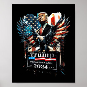 Trump nimmt Amerika zurück 2024 Eagle Us Flag (auf Poster