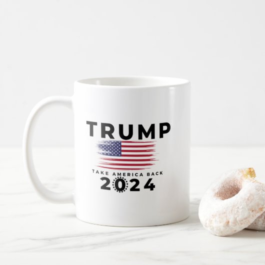Trump nimmt Amerika zurück 2024 Kaffeetasse (Mit Donut)