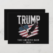 Trump nimmt die Wahlen 2024 Vintag zurück Postkarte (Vorne/Hinten)