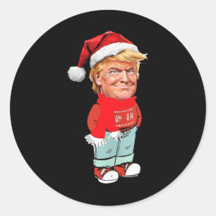 Trump nur ein kalter Typ Funny Christmas Design Runder Aufkleber