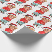 Trump nur ein kalter Typ Weihnachtslustiger Santa Geschenkpapier (Ecke)