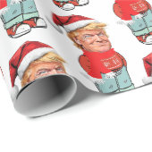 Trump nur ein kalter Typ Weihnachtslustiger Santa Geschenkpapier (Rolleneckpunkt)
