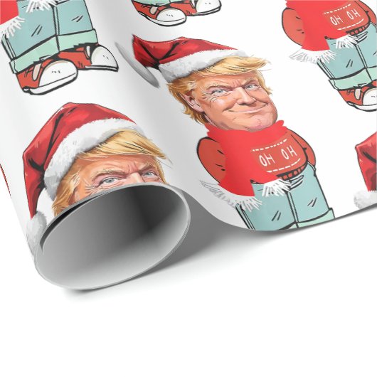 Trump nur ein kalter Typ Weihnachtslustiger Santa Geschenkpapier (Rolleneckpunkt)