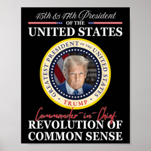 Trump-Oberbefehlshaber 45 47 Revolution von Poster
