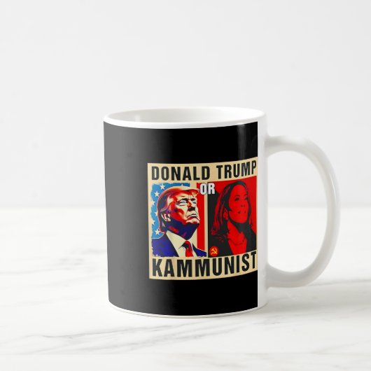 Trump oder Kammunist 2024 Präsidentenwahl Kamala Kaffeetasse (Rechts)