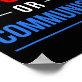 Trump oder Kommunismus Lustige Wahl 2025 Poster (Ecke)