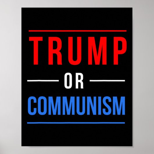 Trump oder Kommunismus Lustige Wahl 2025 Poster (Vorne)
