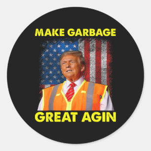 Trump Orange Weste macht Müll großartig wieder lus Runder Aufkleber