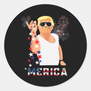 Trump Outfits 2024 US-Wahlpräsident Donald T Runder Aufkleber