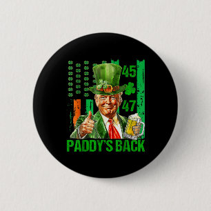 Trump Paddys Back 45 47 St Patricks Day Usa Button