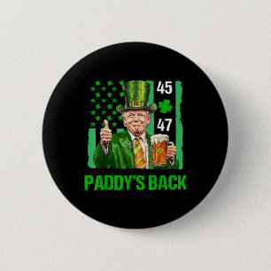 Trump Paddys Back 45 47 St Patricks Day Usa Flag Button