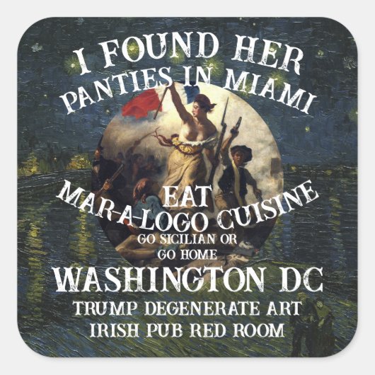 Trump Panties Miami Catholic Church White Quadratischer Aufkleber (Vorderseite)