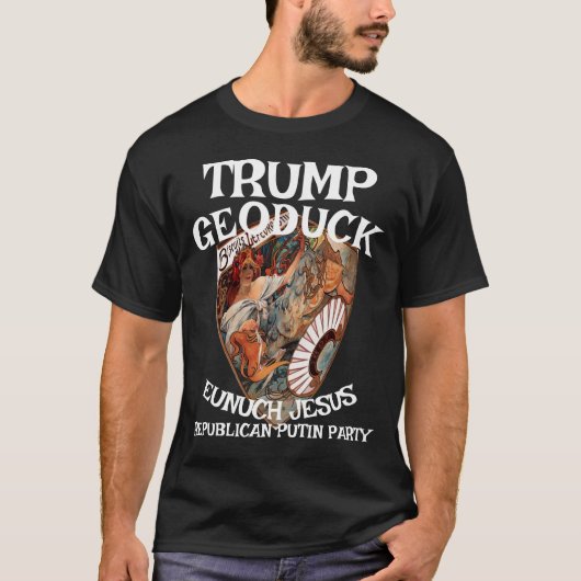 Trump Paris Frankreich Geoduck Jesus Republikaner T-Shirt (Vorderseite)