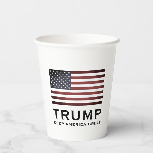 Trump-Party-Tassen mit US-Flagge - Behalt Amerika Pappbecher (Rückseite)