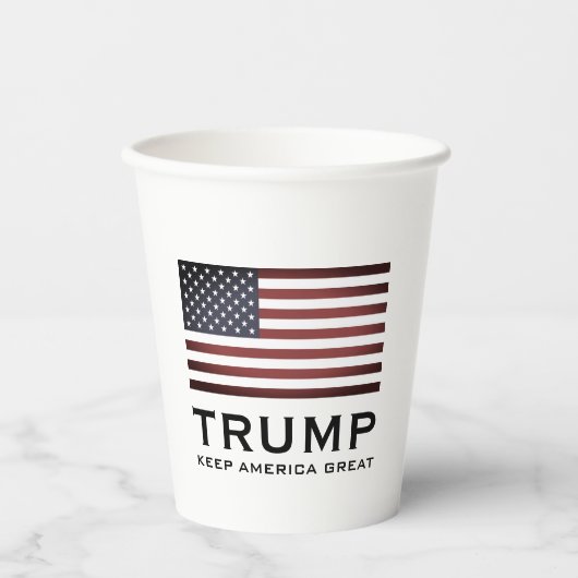 Trump-Party-Tassen mit US-Flagge - Behalt Amerika Pappbecher (Vorderseite)