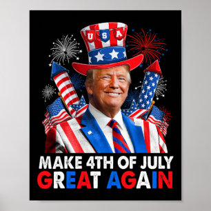 Trump Patriotic Feuerwerk macht 4. Juli Große AG Poster